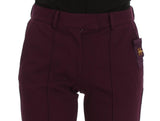 Pantaloni eleganti slim fit Cavalli Purple Viscose - Taglia IT46-XL