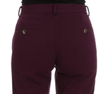 Pantaloni eleganti slim fit Cavalli Purple Viscose - Taglia IT46-XL