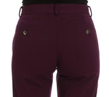 Pantaloni eleganti slim fit Cavalli Purple Viscose - Taglia IT46-XL