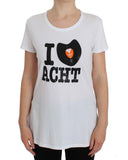 T-shirt girocollo in cotone bianco ACHT - Taglia L