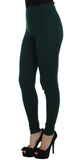 Pantaloni con calzamaglia stretch in cashmere verde Dolce&Gabbana-IT40-S