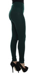 Pantaloni con calzamaglia stretch in cashmere verde Dolce&Gabbana-IT40-S