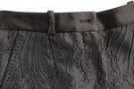 Pantaloncini in broccato floreale barocco nero Dolce & Gabbana-IT40-S