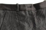 Pantaloncini in broccato floreale barocco nero Dolce & Gabbana-IT40-S