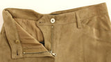 Pantaloni slim fit Dolce & Gabbana in pelle di capra marrone - IT40-S