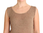 PINK MEMORIES Maglione senza maniche in maglia di cotone beige