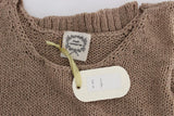 PINK MEMORIES Maglione senza maniche in maglia di cotone beige