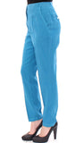 Pantaloni casual sottili in cotone blu Dolce & Gabbana - Taglia IT40-S