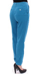 Pantaloni casual sottili in cotone blu Dolce & Gabbana - Taglia IT40-S