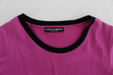 T-shirt Blooming Dolce & Gabbana in seta rosa elasticizzata - IT46-XL