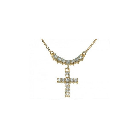 Collana e Pendente in Argento 926 laccato oro con diamanti sintetici