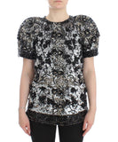 Top in blusa runway in cristallo trasparente nero Dolce&Gabbana-IT38-XS