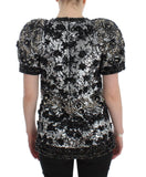 Top in blusa runway in cristallo trasparente nero Dolce&Gabbana-IT38-XS