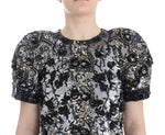 Top in blusa runway in cristallo trasparente nero Dolce&Gabbana-IT38-XS