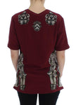 T-shirt in seta e seta stampa cavaliere rosso Dolce & Gabbana - IT40-S