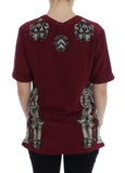 T-shirt in seta e seta stampa cavaliere rosso Dolce & Gabbana - IT40-S