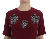 T-shirt in seta e seta stampa cavaliere rosso Dolce & Gabbana - IT40-S