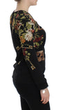 Top in seta stampa floreale con stampa nera chiave Dolce&Gabbana-IT36-XS