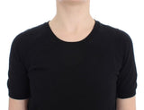 T-shirt in maglia girocollo Dolce & Gabbana nera - Taglia IT48-XXL