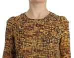 T-shirt in seta con stampa mosaico multicolore Dolce & Gabbana-IT42-M