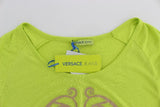 T-shirt con borchie girocollo gialle Versace Jeans - Taglia IT42-S