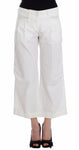 Pantalone Capri Ermanno Scervino Bianco Cropped Palazzo Casual-IT42-S