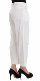 Pantalone Capri Ermanno Scervino Bianco Cropped Palazzo Casual-IT42-S