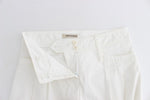 Pantalone Capri Ermanno Scervino Bianco Cropped Palazzo Casual-IT42-S