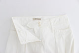 Pantalone Capri Ermanno Scervino Bianco Cropped Palazzo Casual-IT42-S