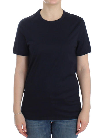 T-shirt con logo in cotone girocollo blu Ermanno Scervino - IT4-M