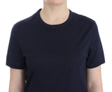 T-shirt con logo in cotone girocollo blu Ermanno Scervino - IT4-M