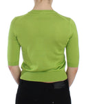 Pullover scollo a V in lana verde Dolce & Gabbana - IT38-S