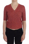 Pullover Dolce & Gabbana in lana rossa a maniche corte in tweed - IT44