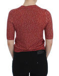 Pullover Dolce & Gabbana in lana rossa a maniche corte in tweed - IT44