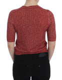 Pullover Dolce & Gabbana in lana rossa a maniche corte in tweed - IT44