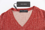 Pullover Dolce & Gabbana in lana rossa a maniche corte in tweed - IT44