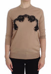 Pullover Dolce & Gabbana in lana di lana beige nero - Taglia IT48-XXL