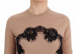 Pullover Dolce & Gabbana in lana di lana beige nero - Taglia IT48-XXL