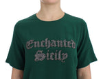 T-shirt Incantata Sicilia Dolce & Gabbana in seta verde - IT36-XXS