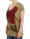 T-shirt con stampa costume nazionale verde a maniche corte - Taglia S