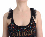 Top impreziosito di paillettes nero Galliano - Taglia XXS