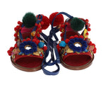 Sandali in pelle Dolce & Gabbana Pom Pom in cristallo - EU36-US5,5