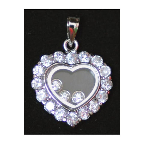 Pendente in Argento 925 - Cuore con Diamanti Sintetici