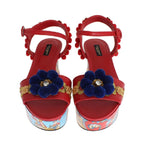 Scarpa con tacco dipinta a mano multicolor Dolce&Gabbana Carretto-EU39-US8,5