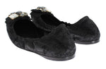 Scarpe balletto-cristallo di pizzo nero Taormina Dolce&Gabbana-EU35-US4,5