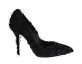 Scarpa con tacco pelle di pecora nera Bellucci Dolce&Gabbana-EU40-US9,5