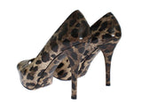 Scarpe con tacco open toe -pelle marrone Dolce&Gabbana-EU35-US4,5