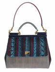 Dolce&Gabbana Borsa a mano SICILY -pelle serpente multicolore Caiman