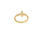 Anello Nialaya Clear CZ Cross Gold 925 - Taglia EU49-US5