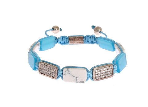 Braccialetto Nialaya CZ Opal Howlite 925 - Taglia M